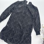 J.Crew Factory Ruffle Tiered Mini Dress Black Light Khaki Photo 6