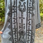 Soft Surroundings Grace Long Sleeve Grey Embellished Sequin Tunic Top Size L Photo 3