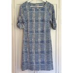 Ellie Kai blue and white waves boatneck sheath dress 4 Blue Photo 10
