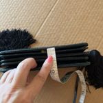 Judith Leiber vintage embroidered Suede evening mini bag with tassles, black Photo 10