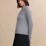 Jenni Kayne  Cashmere Fisherman Sweater in Heather Grey, Size Small Photo 1