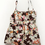 Rampage Vintage Y2K Chocolate Brown Sheer Floral Babydoll Tank Top Small Photo 0