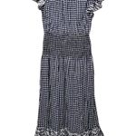 Banjanan Aurelia Ruffle Sleeve Tiered Maxi Dress in Gingham Noir Small Blue Photo 4