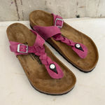 Birkenstock  Gizeh Braided Oiled Leather Sandals, Fuchsia Photo 0