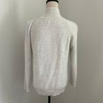 Loft Knit Mock Neck Sweater sz XS Gray White Sherpa Polar Bear Preppy Clean Girl Photo 3