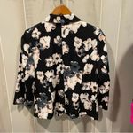 Cute black floral lightweight blazer 3/4 sleeve stretch whimsigoth coastal vamp Pink Size 8P Photo 5