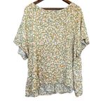 Melrose and Market  3X Floral Print Tie Neck‎ Short Sleeve Blouse Photo 3