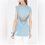 BCBG Max Azria Cristi Sleeveless Drape Back Top Dusty Blue Size Medium NWT Photo 1