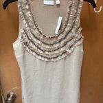 Ny&co NY& Ruffle Tank Top Beige Size Small Photo 0