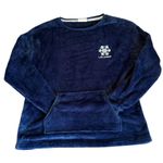 Life is Good  Snowflake Fleece Pullover Sleep Sweater Womens Medium Navy Blue Photo 2