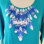 Echo beaded neck guaze swim coverup size small Photo 1