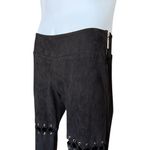 Womens Nude Brand Chloe Lace Up Sexy Faux Suede Pants in Black Photo 4