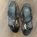 Stuart Weitzman  Patent Leather Strappy Wedge Sandal Black with Tortoise Size 9 M Photo 2