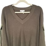 Parker Cargo Pocket V-Neck Sweater Olive Green Size Large Photo 3