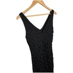 Etoile Beaded Lace V Neck Scallop Lined Vintage Y2K Dress Black XS Photo 5