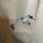 Farm Rio New  cream sequin embelished bird high waist crop jeans sz 34 US 2 Photo 9