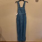 We Wore What NWT  Slouchy Slit Denim Overalls - Steel Photo 2