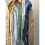 Talbots Women's Multicolor retro 90s cotton colorful funky button down shirt Photo 2