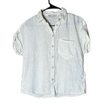 ZARA  Linen‎ White Button Front Blouse Size Small Photo 0