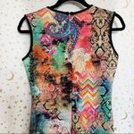 Colorful Patterned Scuba Bodycon Dress Pink Size L Photo 6