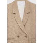 ANINE BING ππ Tweed Double Breasted Fishbone Blazer ~ Tan & Cream Medium Photo 9