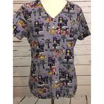 Disney ‎ Small Scrub Top Uniform Shirt Halloween S Photo 2