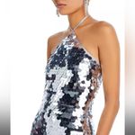 NWT Ilkyaz Ozel “The New Arrivals” Blanca Silver Sequin Halter Gown | Size S/38 Photo 3