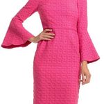 Trina Turk Pink Square Neck Bell Sleeve Sheath Dress Photo 0