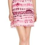 Parker 🌴 Printed Pink blouson Halter Dress Size L Photo 0