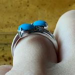 Sleeping Beauty Turquoise Sterling Silver Bypass Ring Size 7 Photo 1