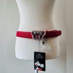 Disney Mickey Mouse Double Ears Belt Red/Silver Size M NWT Photo 2