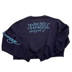 Ed Hardy NWT Y2K  Cropped Crewneck Sweatshirt Navy‎ Women's Small Photo 1