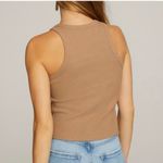 Good American  Classic 90s Ribbed Tank Top in Taupe Size 2 / US M Photo 2