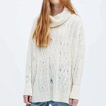 Free People Distressed Complex Cable Jumper XS Photo 0