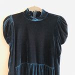 ZARA  Green Velvet Puff Shoulder Dress - S Photo 2