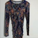 Nicole Miller Artelier Crew Neck Abstract Navy Print Long Sleeve Mini Dress S Photo 2