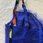 Sofia Vergara sofia intimates Blue Pink Mesh Eyelash Bustier Bra Wire By Sz 36DD Photo 4