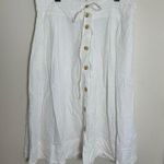 A New Day Cutesy summer White button down linen midi skirt Photo 2