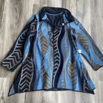 Source Unknown Women's 2 in 1 Reversible Jacket Tapestry‎ Blue Black with Metal Button M Witchy Photo 1