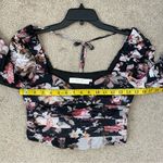 ASTR ‎ The Label Erica Floral Mesh Top Black S Photo 7