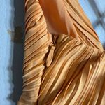 En Saison Ilianna Maxi Dress Womens Small Orange Pleated Formal Wedding Cocktail Photo 9