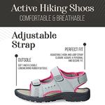 Coxist Women’s Gray Pink Active Waterproof Hiking Sandals Size 8 Photo 13