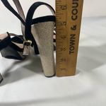 Betsey Johnson BETSY JOHNSON MATTIE BLACK VELVET PLATFORM GOLD GLITTER HEELS 7.5M PREOWNED Photo 11