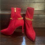 Jessica Simpson New Womens Bootie Valyn Faux Suede Ankle Wicked Red Size 7 Photo 2