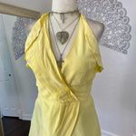 BCBG MAXAZRIA Butter Yellow Coquette Silk Fairy Babydoll Halter Cami Top S Photo 1