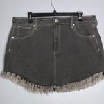 Celebrity Pink Washed Out Black Frayed Fringed Hem Mini Skirt Pockets 15/32 Photo 2