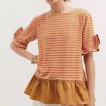 Anthropologie Maeve Ruffled Peplum Top Photo 0