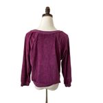 Suzie Kondi The Samos Burgundy Velour‎ Velvet Sweatshirt Pullover Athleisure Med Red Photo 2