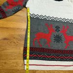 Mossimo Women’s XXL Gray Red Holiday Sweater Reindeer Snowflake Winter Christmas Photo 3