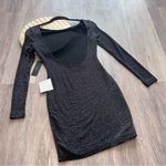 Lulus NWT LuLu’s black and silver sparkle bodycon open‎ back mini dress Photo 8
